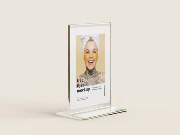 3 Flyer Stand Mockups in Different Angles 1