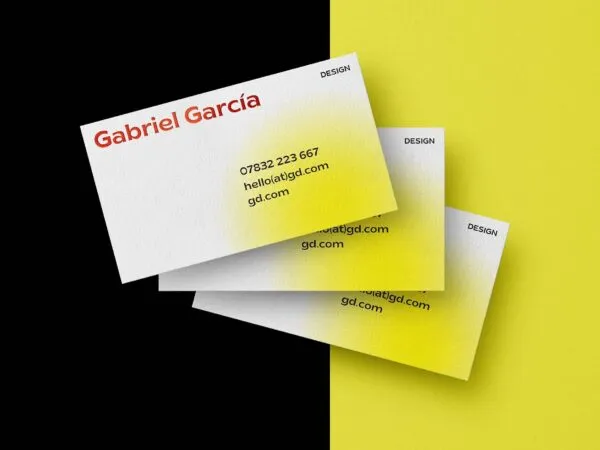 3 Flying Business Cards Mockup in Front Sight 1