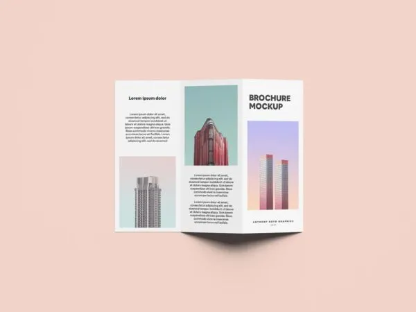 3 Folded Brochure Mockup with Pictures 1