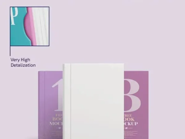 3 Hardcover Book Mockups in Different Angles 1