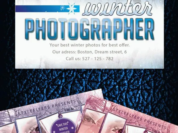 3 Icy Winter Collage Photographer Flyer Templates 1