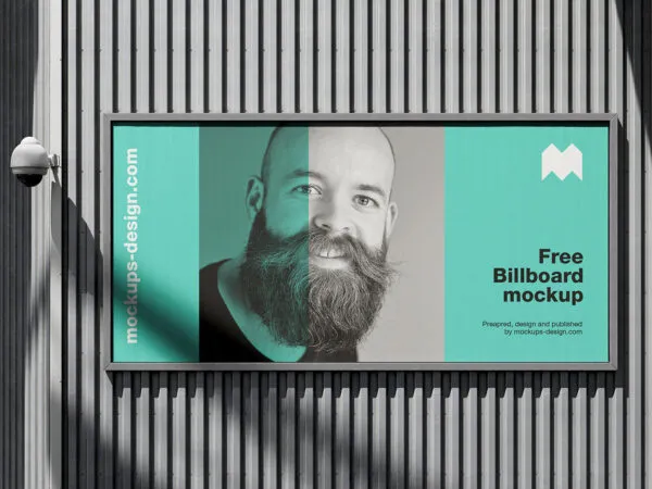 3 Industrial Billboard Mockups with Corrugated Metal Wall 1