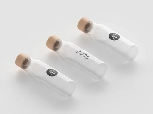 3 Minimal Glass Bottle Mockup 1