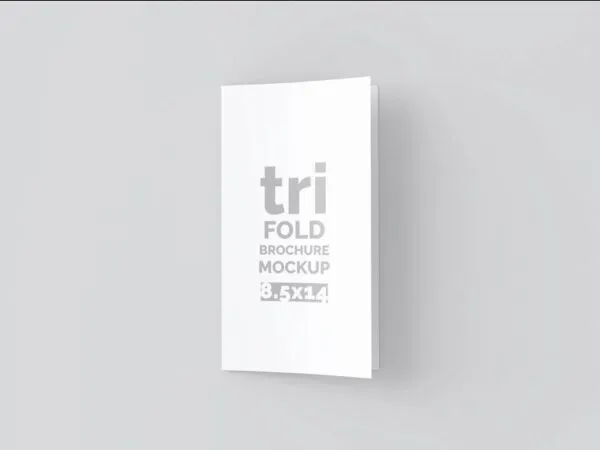 3 Minimal Trifold Brochure Mockups in Different Angles 1