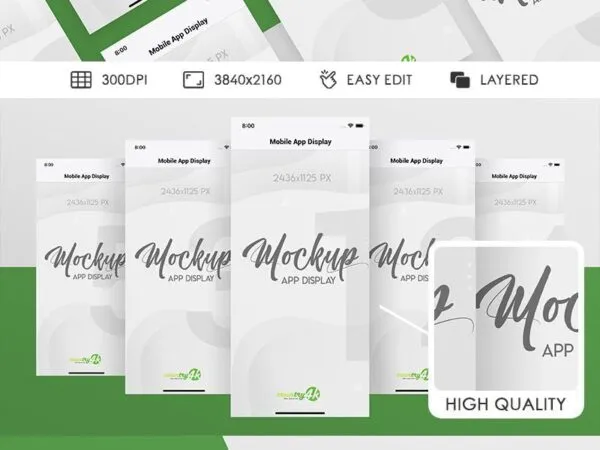3 Mobile App Display Grid Mockups 1