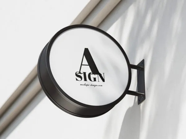 3 Mockup of Rounded Street Sign in Perspective View 1