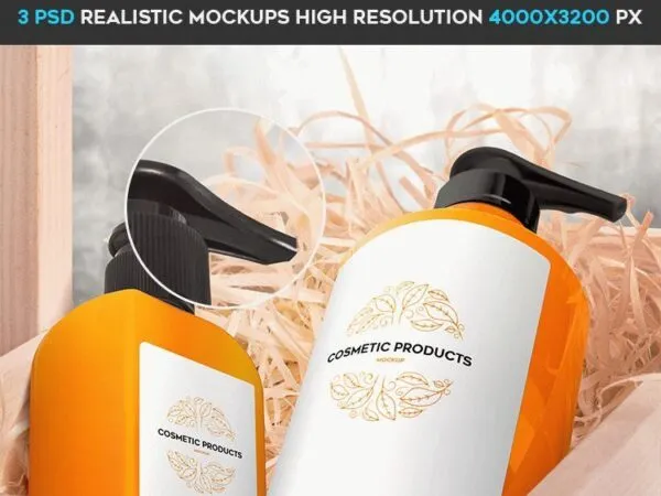 3 Mockups Featuring Cosmetic Dispenser Bottles and Jars 1