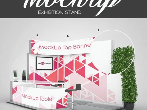 3 Mockups Featuring Different Exhibition Stands 1