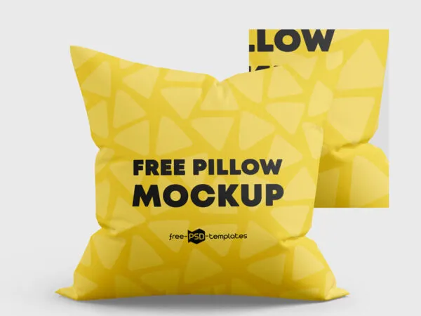 3 Mockups Featuring Square Pillows in Different Views 1