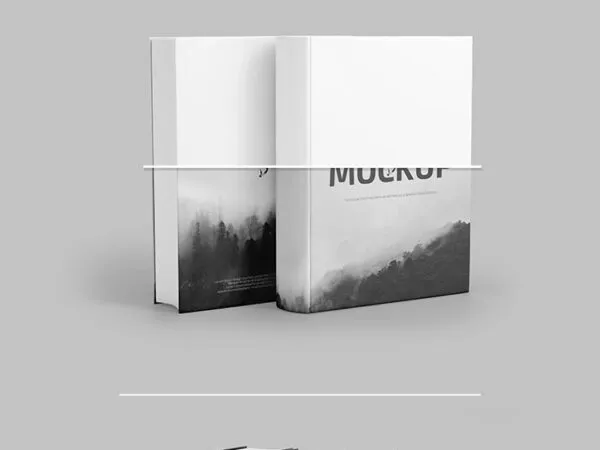 3 Mockups Featuring Thick Hardcover Books in Different Views 1