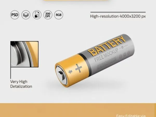 3 Mockups of Battery Packaging from Different Angles 1