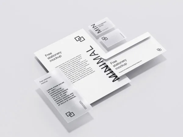 3 Mockups of Clean Stationery Minimalist 1