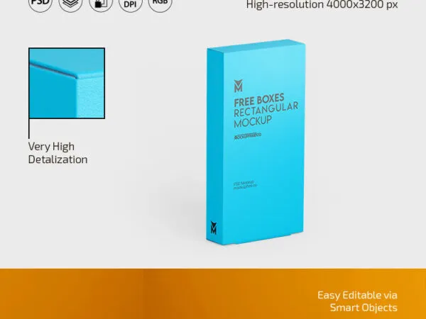 3 Mockups of Flat Boxes in Different Views 1