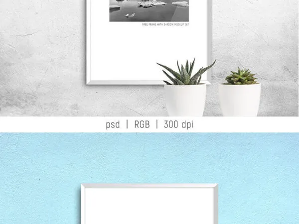 3 Mockups of Hanging Photo Frames in Front View 1
