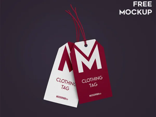 3 Mockups of Hangtags in Different Views and Positions 1