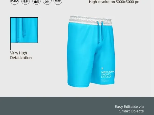 3 Mockups of Mens Gym Shorts 1
