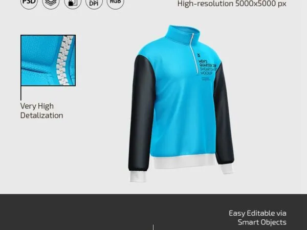 3 Mockups of Mens Quarter Zip Sweatshirt 1