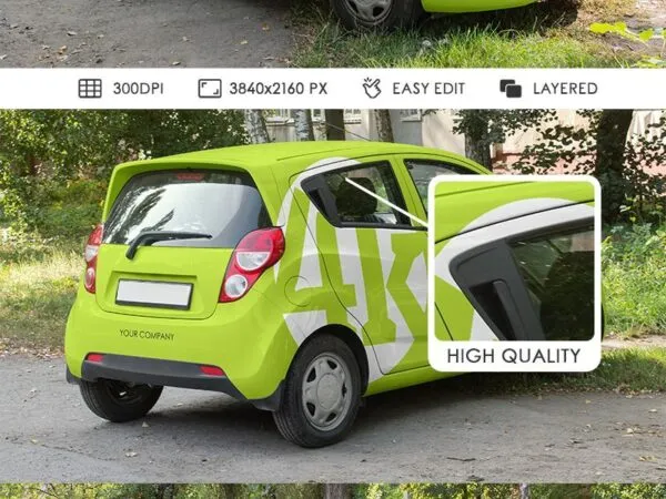 3 Mockups of Mini Car in Natural Setting 1