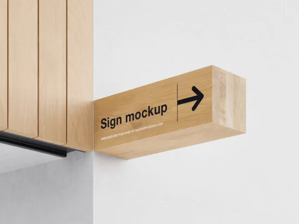 3 Mockups of Rectangular Wooden Sign 1
