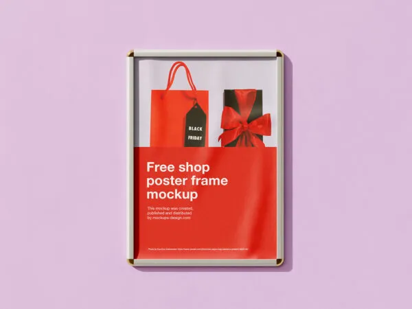 3 Mockups of Shop Poster Frame from Different Views 1