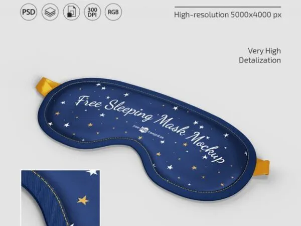 3 Mockups of Sleeping Masks Laid in Different Views 1