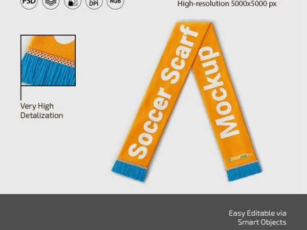 3 Mockups of Soccer Scarfs 1