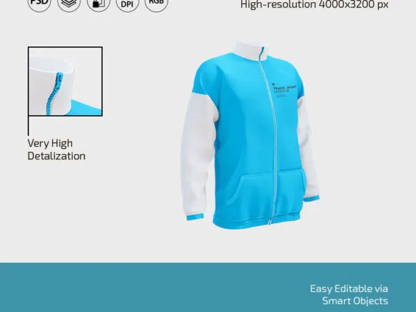 3 Mockups of Stylish Mens Track Jacket from Different Angles 1