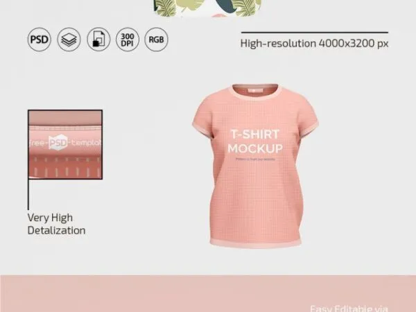 3 Mockups of T Shirt Along with Skirt 1