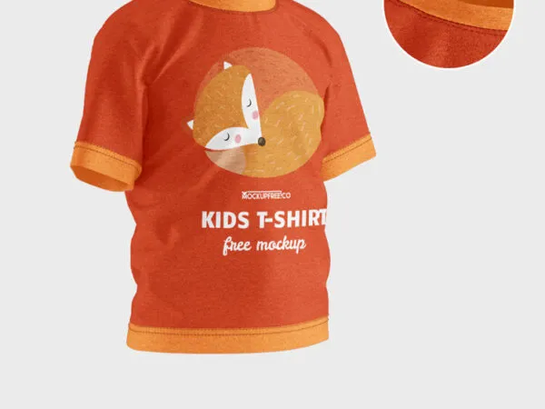 3 Mockups of a Kids T shirt in Different Views 1