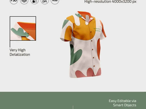 3 Mockups of a Short Sleeved Button Down Shirt 1