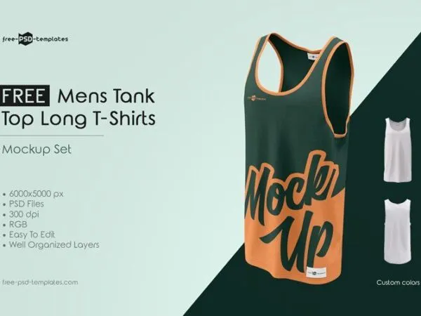 3 Mockups of the Front View of Mens Tank Top T Shirts 1