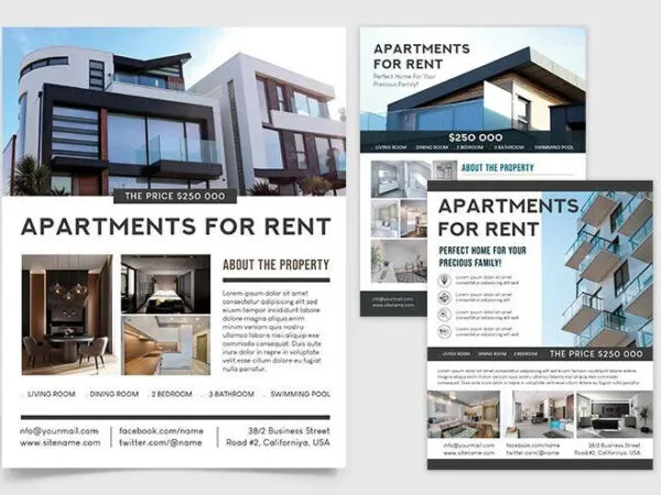 3 Modern Real Estate Flyer Templates 1