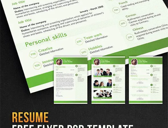 3 Neat Professional Grid Resume Flyer Templates in Different Colors 1