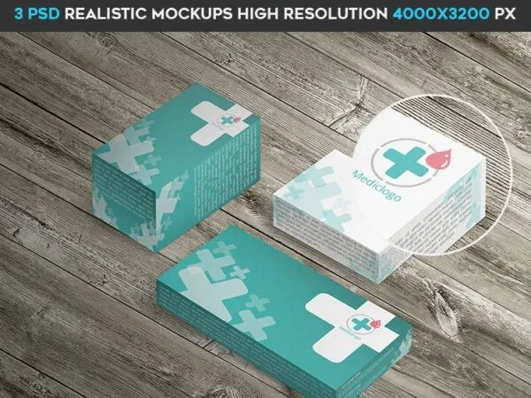 3 Pharmaceutical Products Packaging Mockups in Different Views 1
