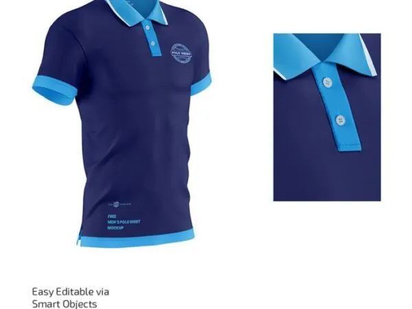 3 Polo Shirt Mockups in Front Back and 34 Views 1
