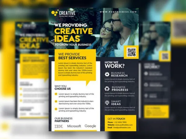 3 Sharp Modern Business and Corporate Flyer Templates in Different Colors 1