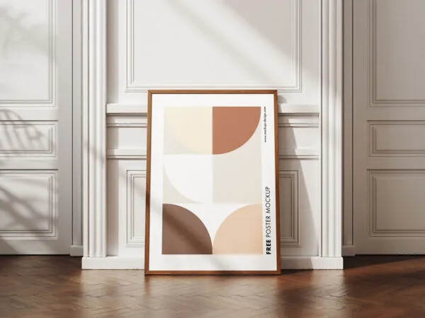 3 Shot of Poster Mockup on Decorative Wall 1