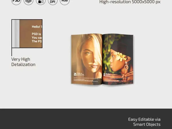 3 Shots of A4 Magazine Mockup 1