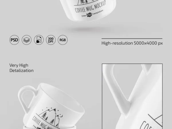 3 Shots of Coffee Mug Mockup 1