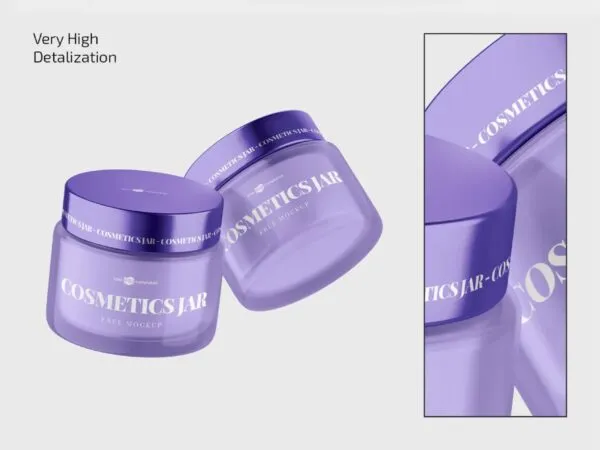 3 Shots of Cosmetics Jar Mockup 1