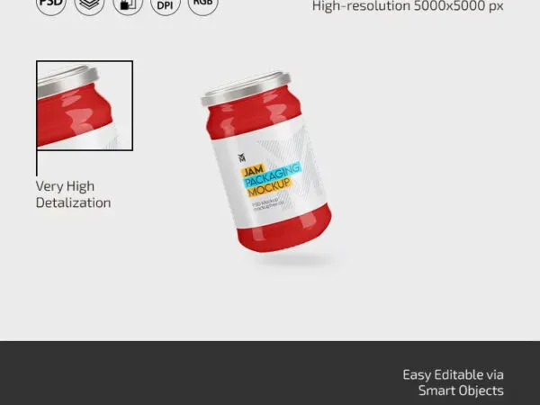3 Shots of Glass Jam Jar Mockup 1