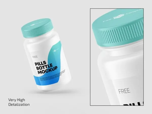 3 Shots of Pills Bottle Mockup 1
