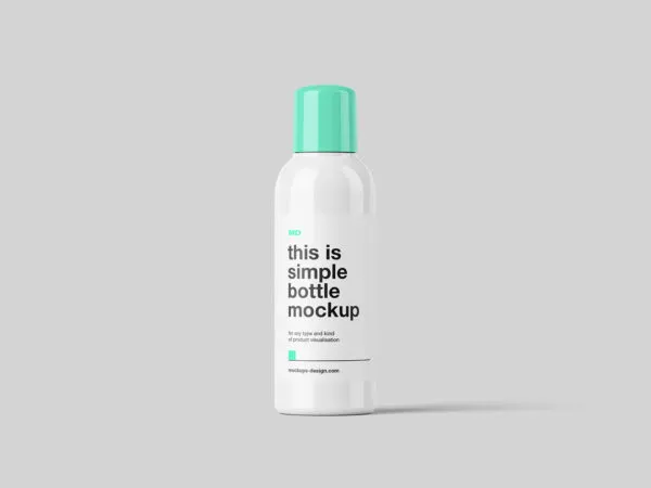 3 Shots of Plastic Bottle Mockup with Round Screwcap 1
