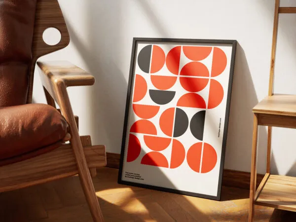 3 Shots of Poster Frame Mockup in Cozy Room 1
