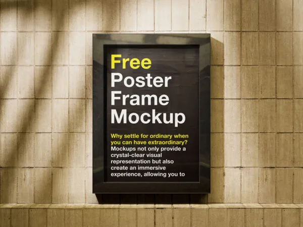 3 Shots of Poster in Frame Mockup 1