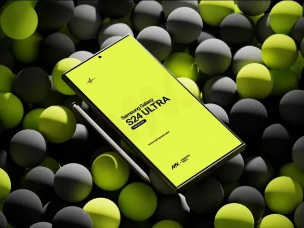 3 Shots of Samsung Galaxy S24 Ultra Mockup 1