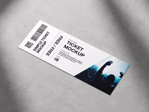 3 Shots of Tickets Mockup on Concrete Background 1