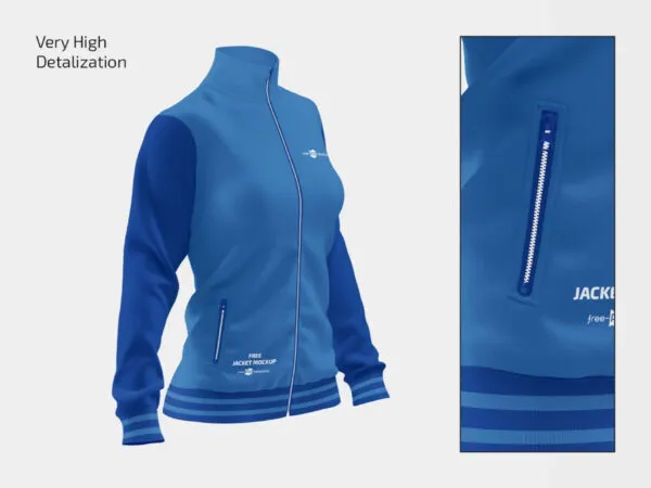 3 Shots of Womens Sports Jacket Mockup 1