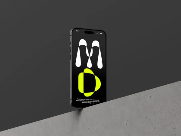 3 Shots of iPhone 15 Mockup on Concrete Background 1