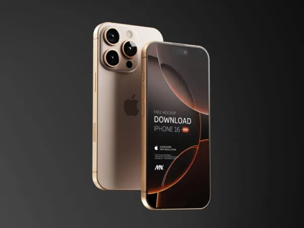 3 Shots of iPhone 16 Pro Mockup 1